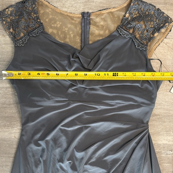 Alex Evenings Grey Cocktail Knee Length Cap Sleeve Dress Women's 8 NWT - Picture 5 of 9